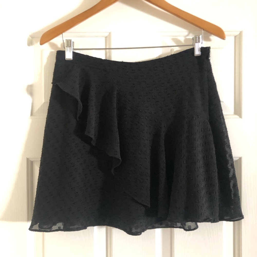 Black Ruffle Mini Skirt
